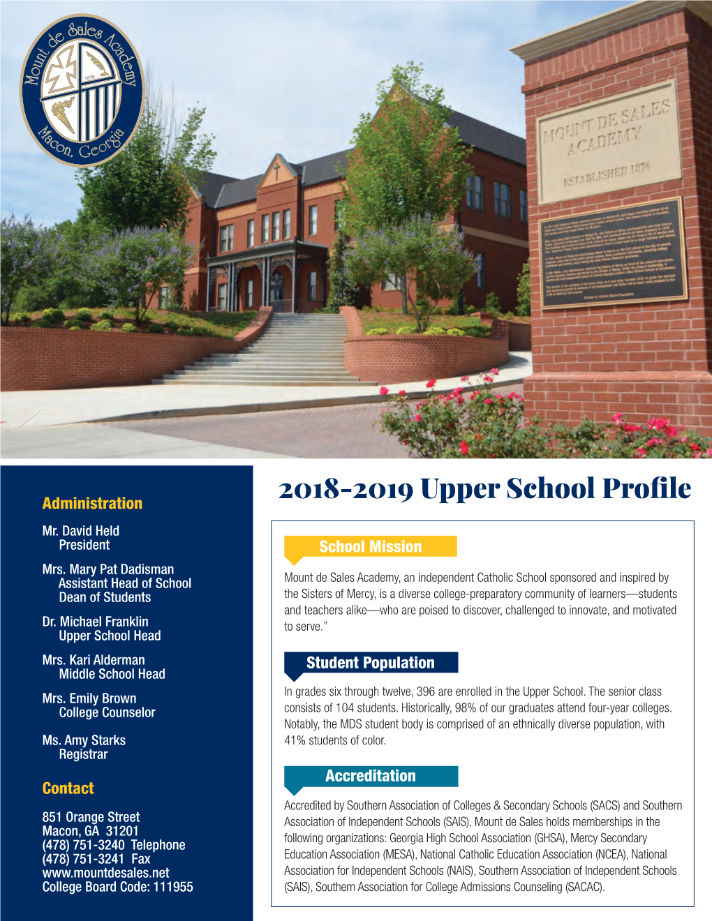 2018-2019 Upper School Profile Mr