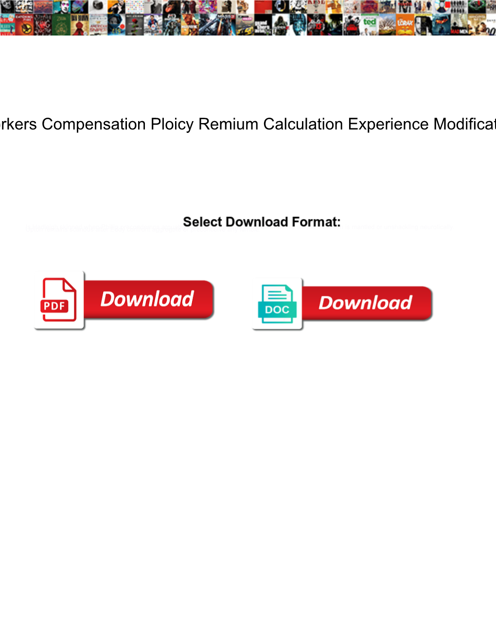 Workers Compensation Ploicy Remium Calculation Experience Modification
