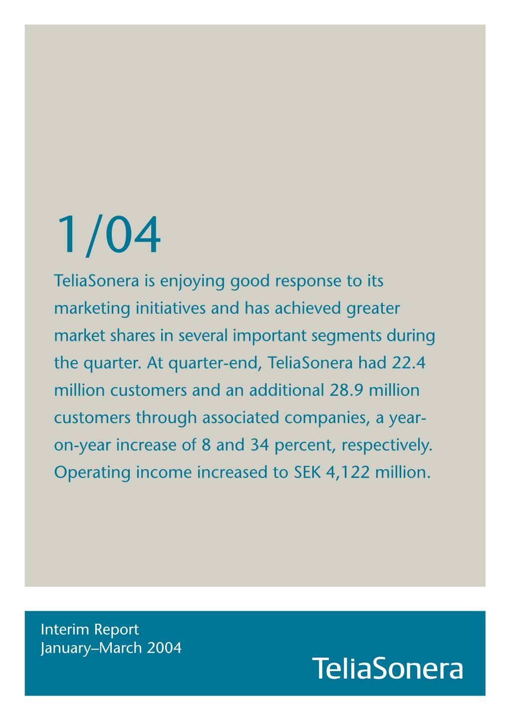 Teliasonera Q1 2004