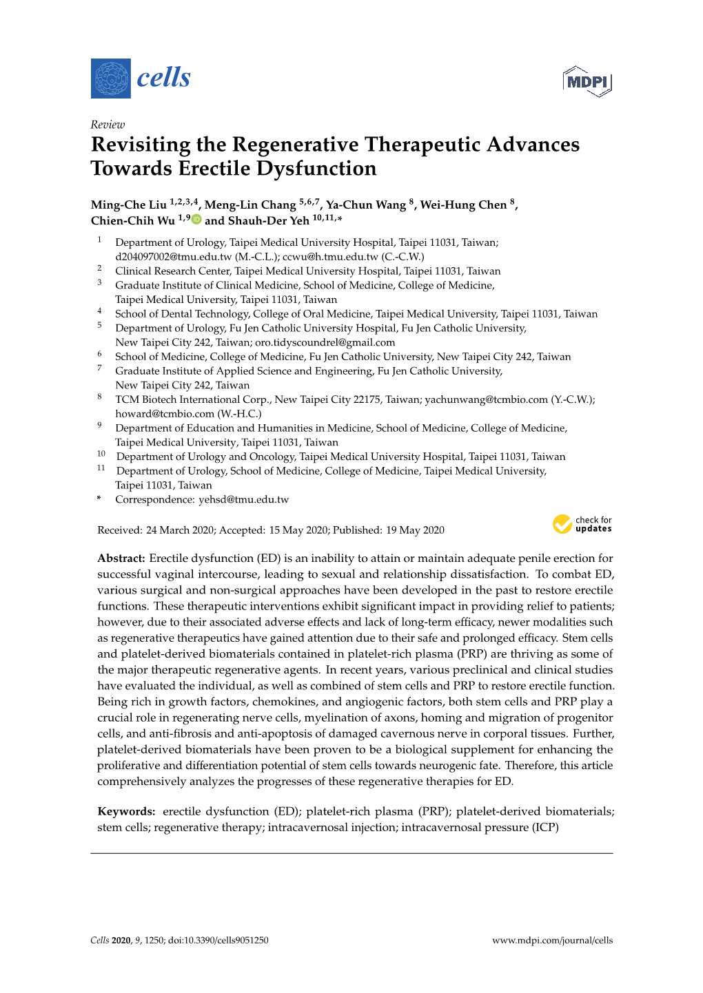 Revisiting the Regenerative Therapeutic Advances Towards Erectile Dysfunction