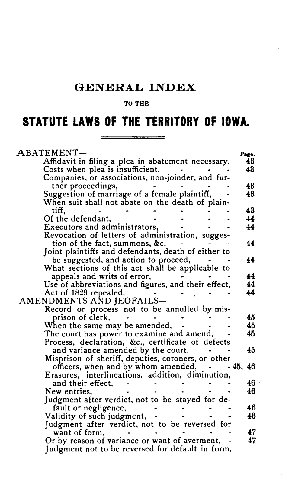 The Statute Laws of the Territory of Iowa