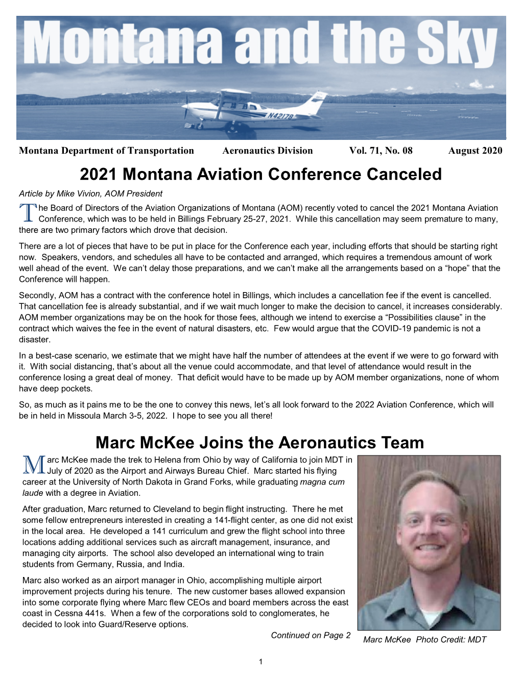 August 2020 Montana and the Sky Newsletter