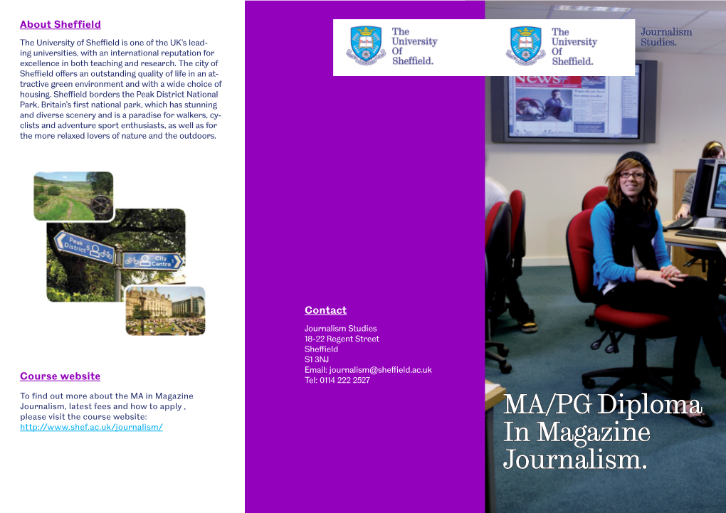 MA/PG Diploma in Magazine Journalism