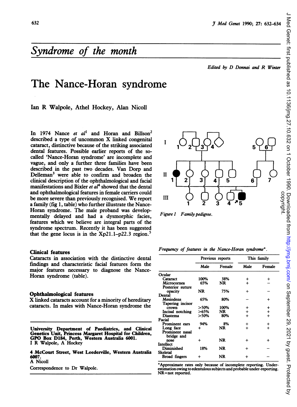 Syndrome of the Month the Nance-Horan Syndrome