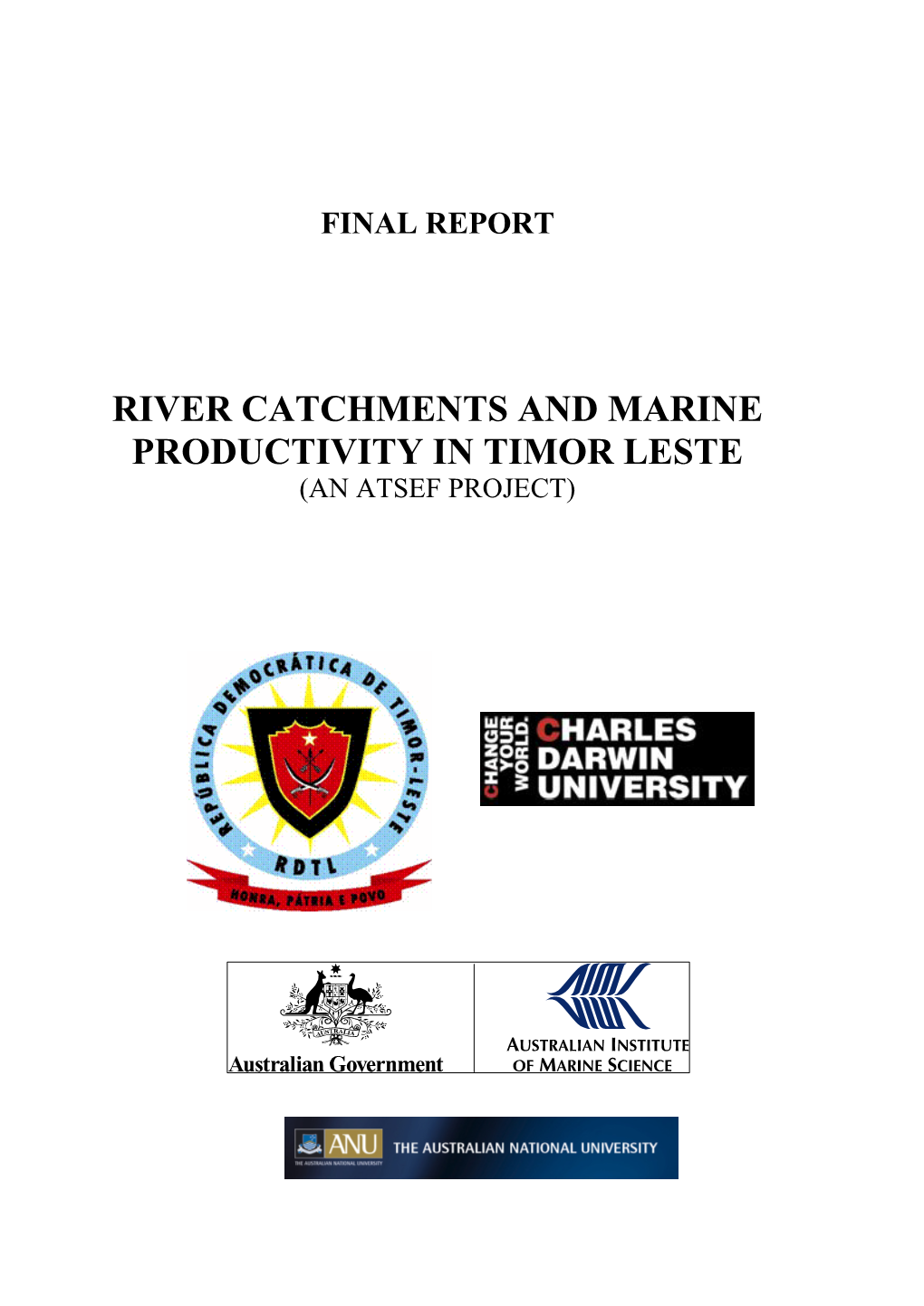 Final Report River Catchments and Marine Productivity in Timor Leste