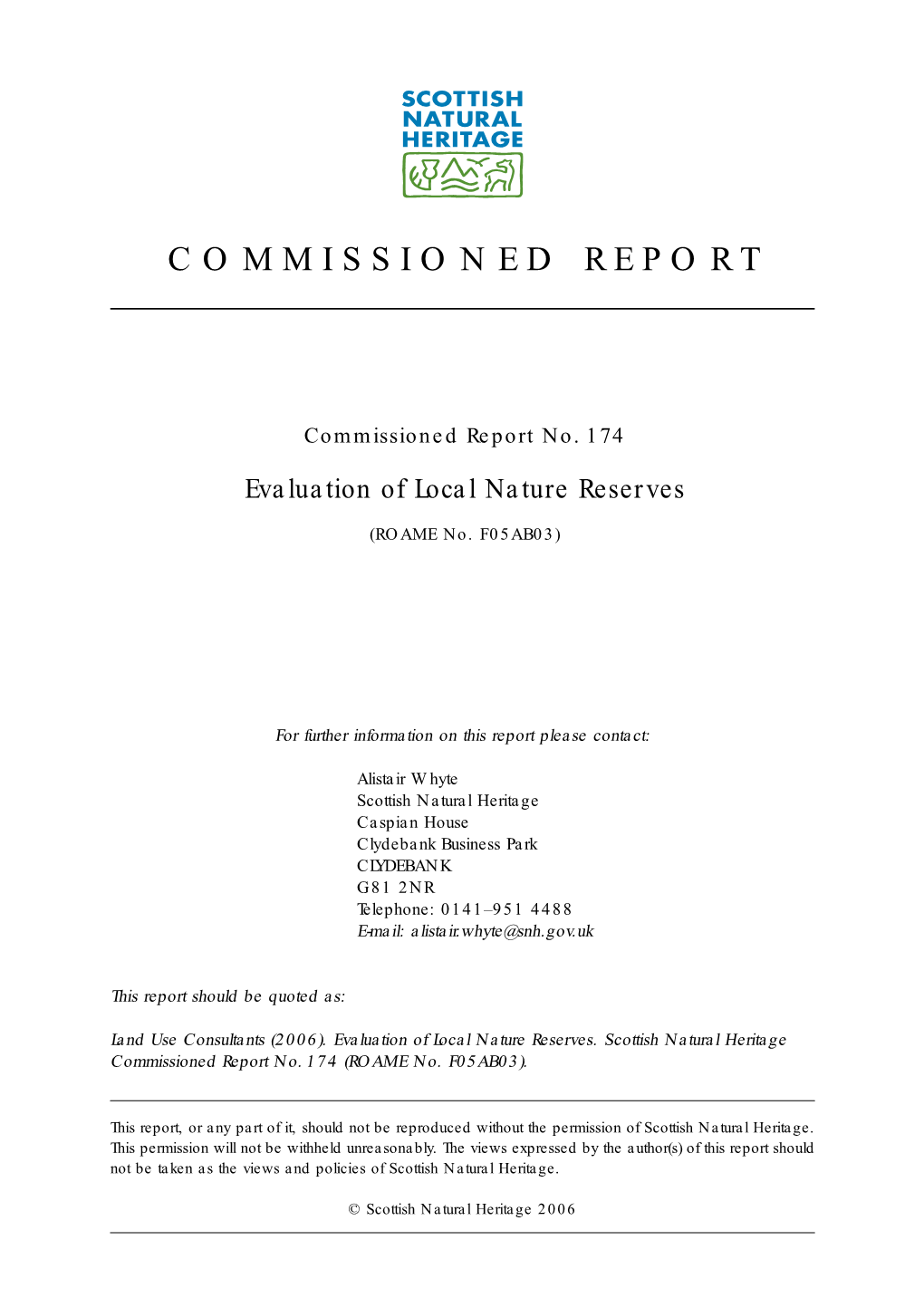 Evaluation of Local Nature Reserves