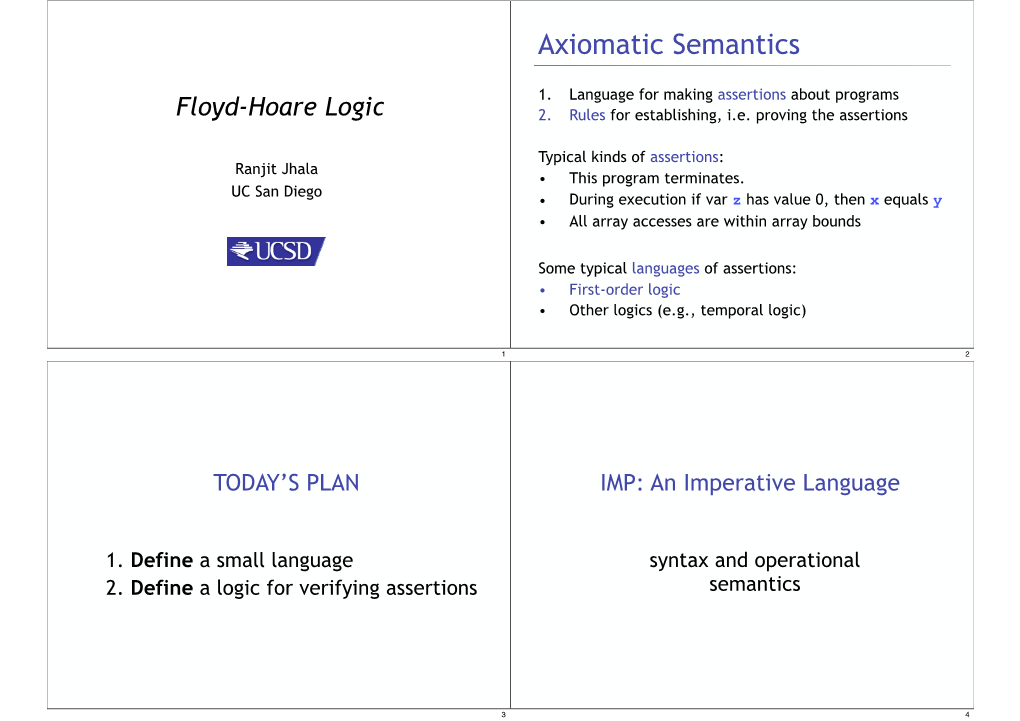 Axiomatic Semantics