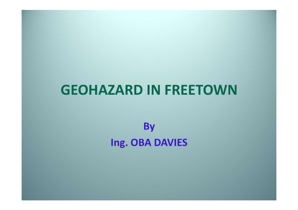 Geohazard in Freetown