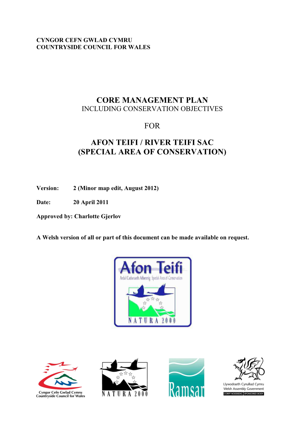 2012 08 07 Afon Teifi River Teifi SAC Management Plan