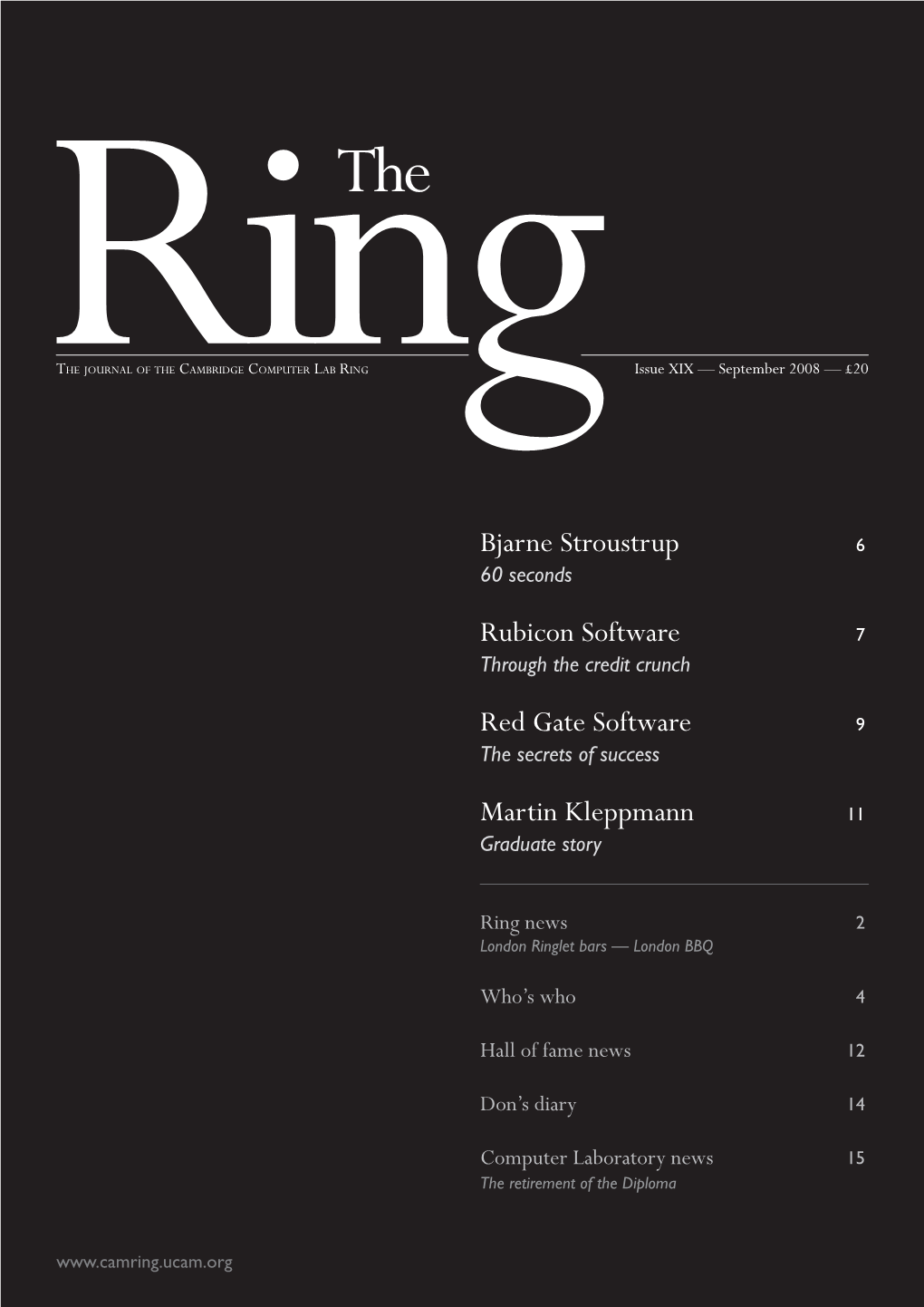 The Ring -- Issue XIX -- September 2008