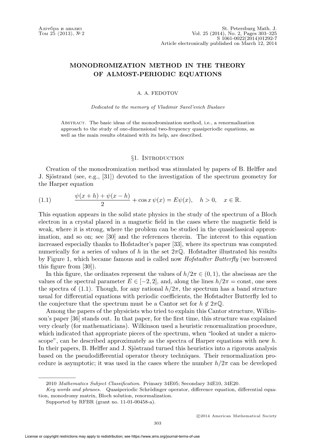 Monodromization Method in the Theory of Almost-Periodic Equations