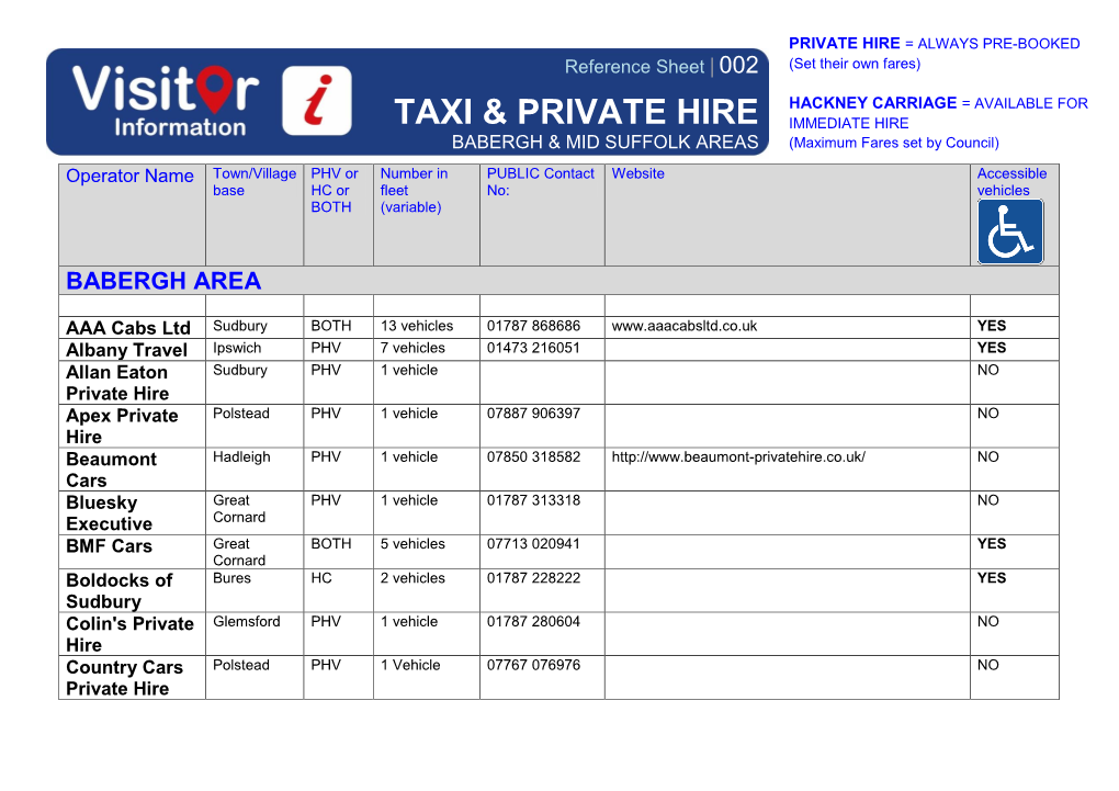 Taxi & Private Hire