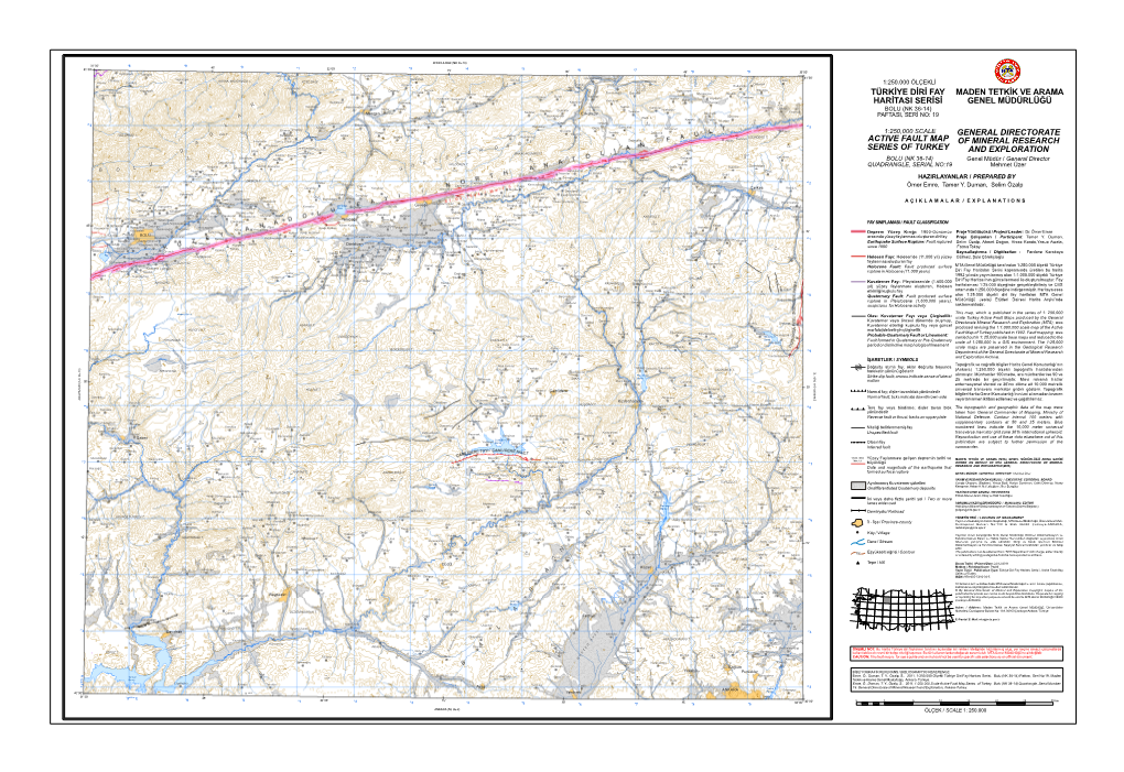 Actıve Fault Map Serıes of Turkey Türkiye Diri Fay Haritası Serisi