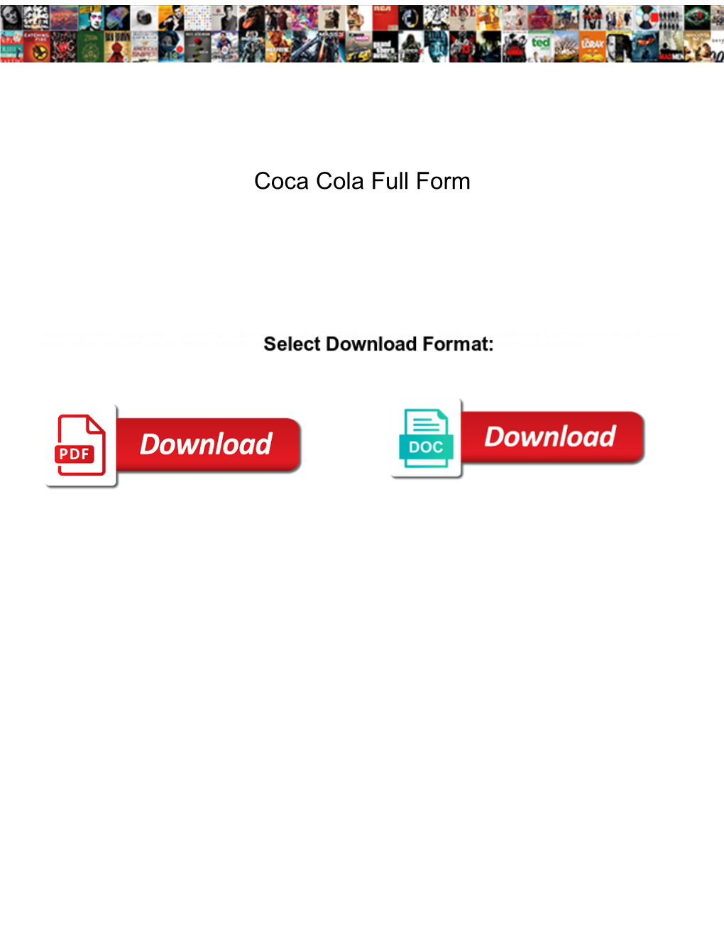 Coca Cola Full Form