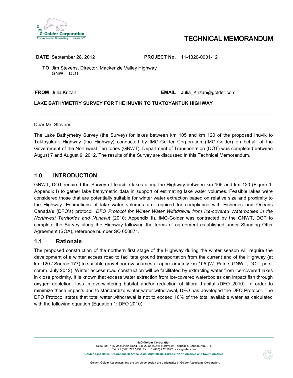 Final Technical Memo Oct4 ITH 2012 Bathymetry