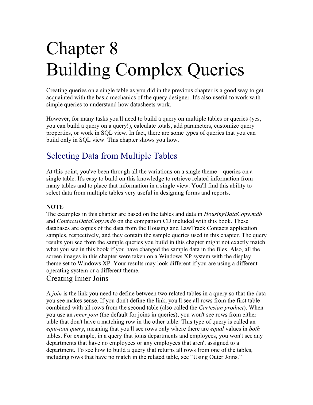 Building Complex Queries