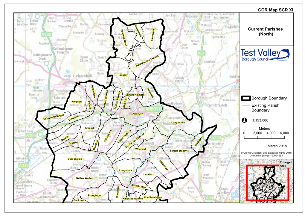 Borough Boundary Existing Parish Boundary Bourne Valley Ward Andover North ED Borough Wards