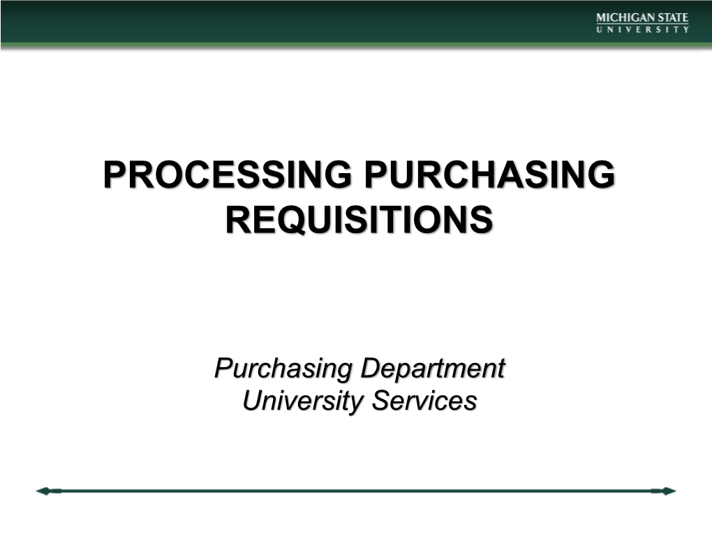 Processing Purchasing Requisitions