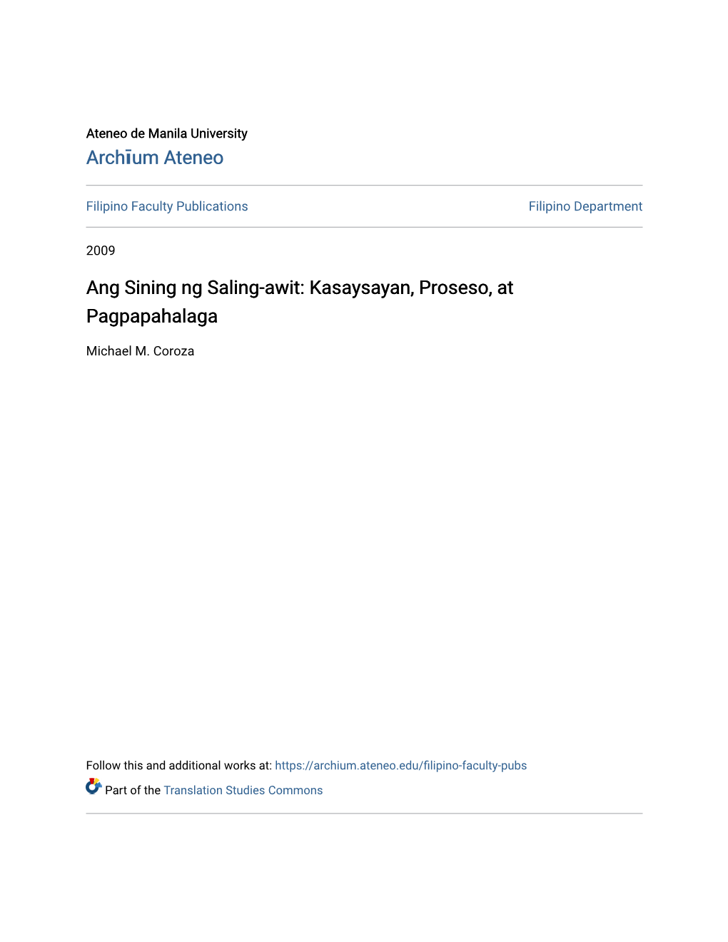 Ang Sining Ng Saling-Awit: Kasaysayan, Proseso, at Pagpapahalaga