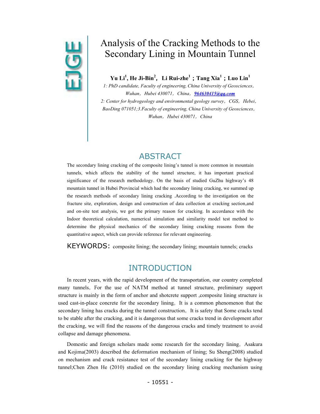 Analysis of the Cracking Methods to the Secondary Lining in Mountain Tunnel