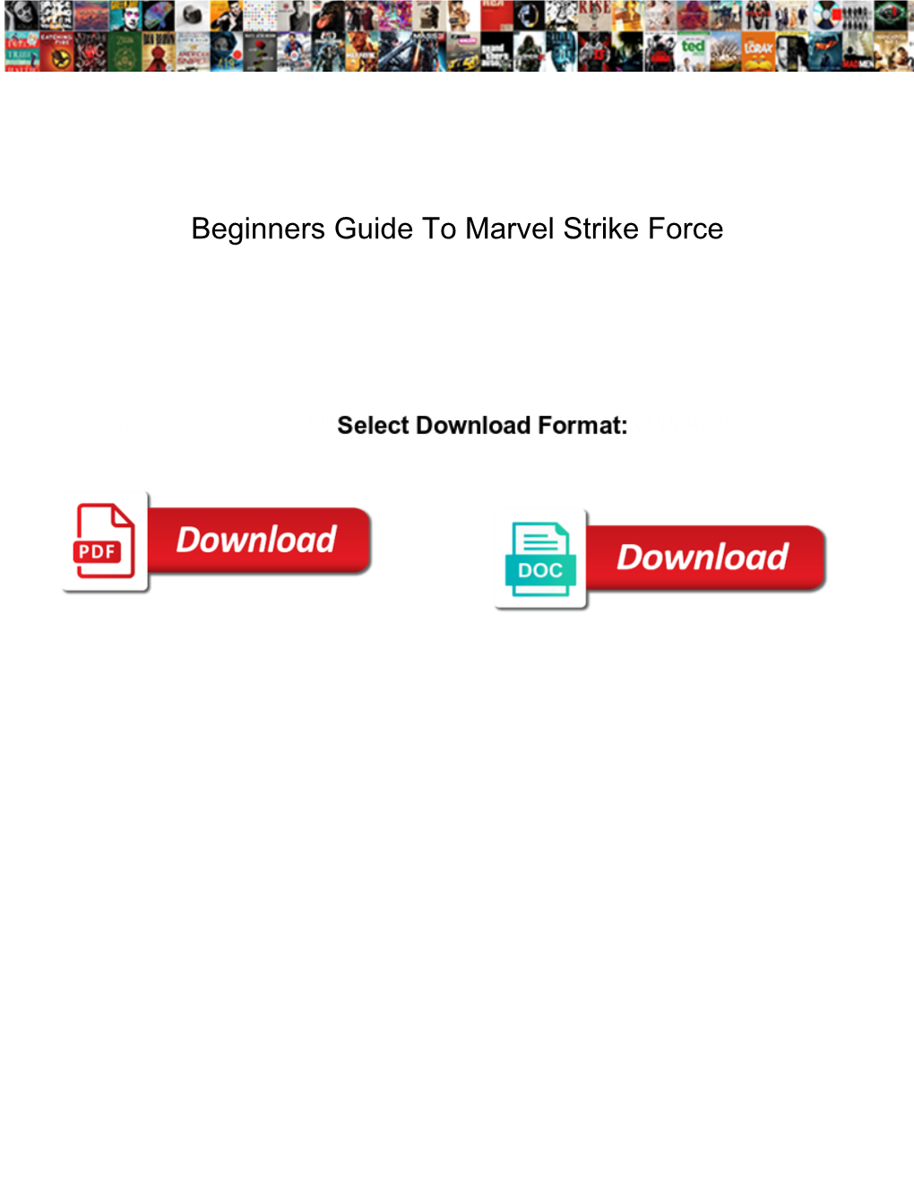 Beginners Guide to Marvel Strike Force