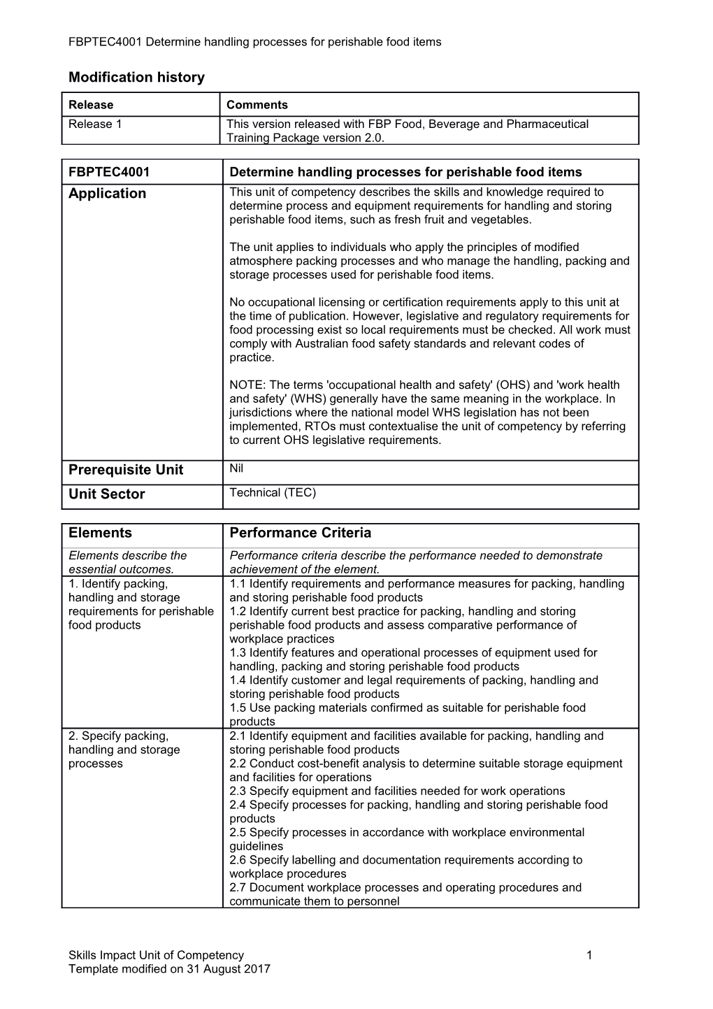 Skills Impact Unit of Competency Template s4