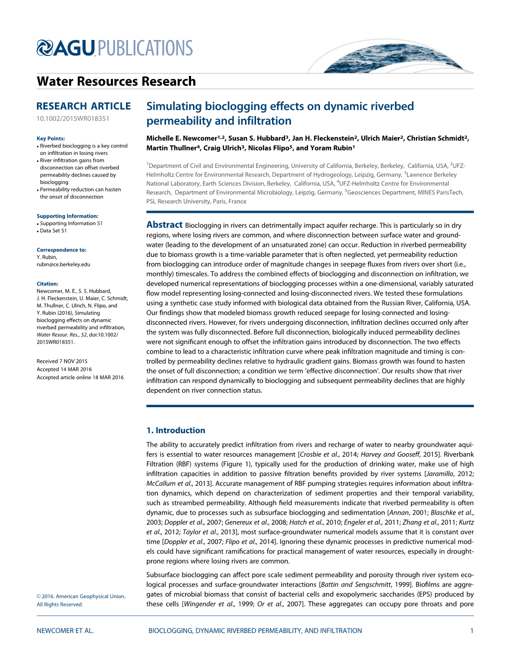 Simulating Bioclogging Effects on Dynamic Riverbed Permeability And
