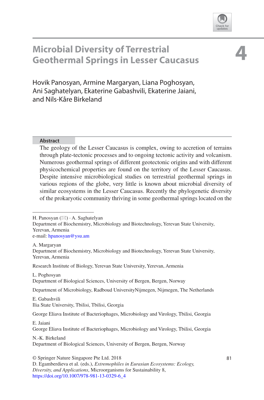 Microbial Diversity of Terrestrial Geothermal Springs in Lesser Caucasus 4