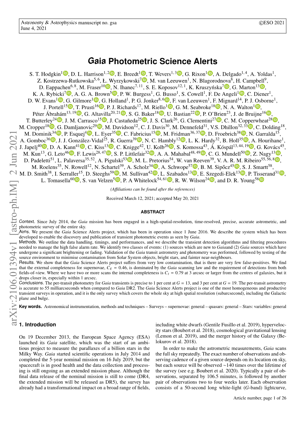 Gaia Photometric Science Alerts S