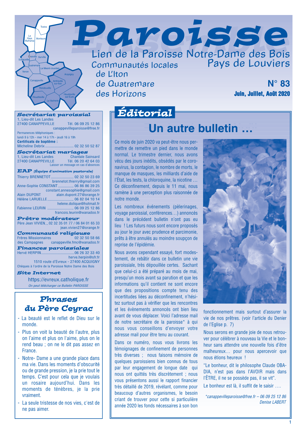 BULLETIN PAROISSIAL Juin À Aout 2020