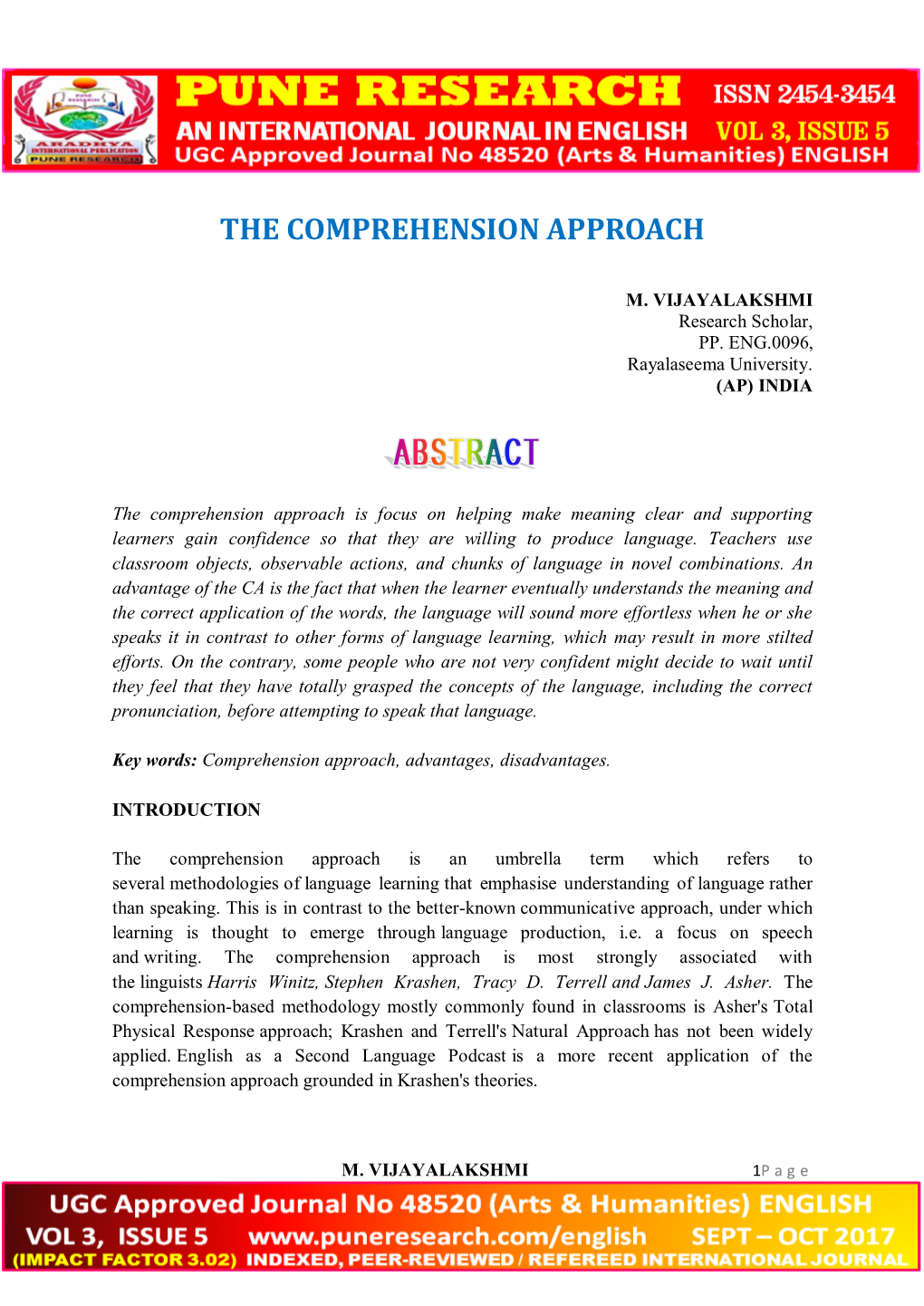 The Comprehension Approach