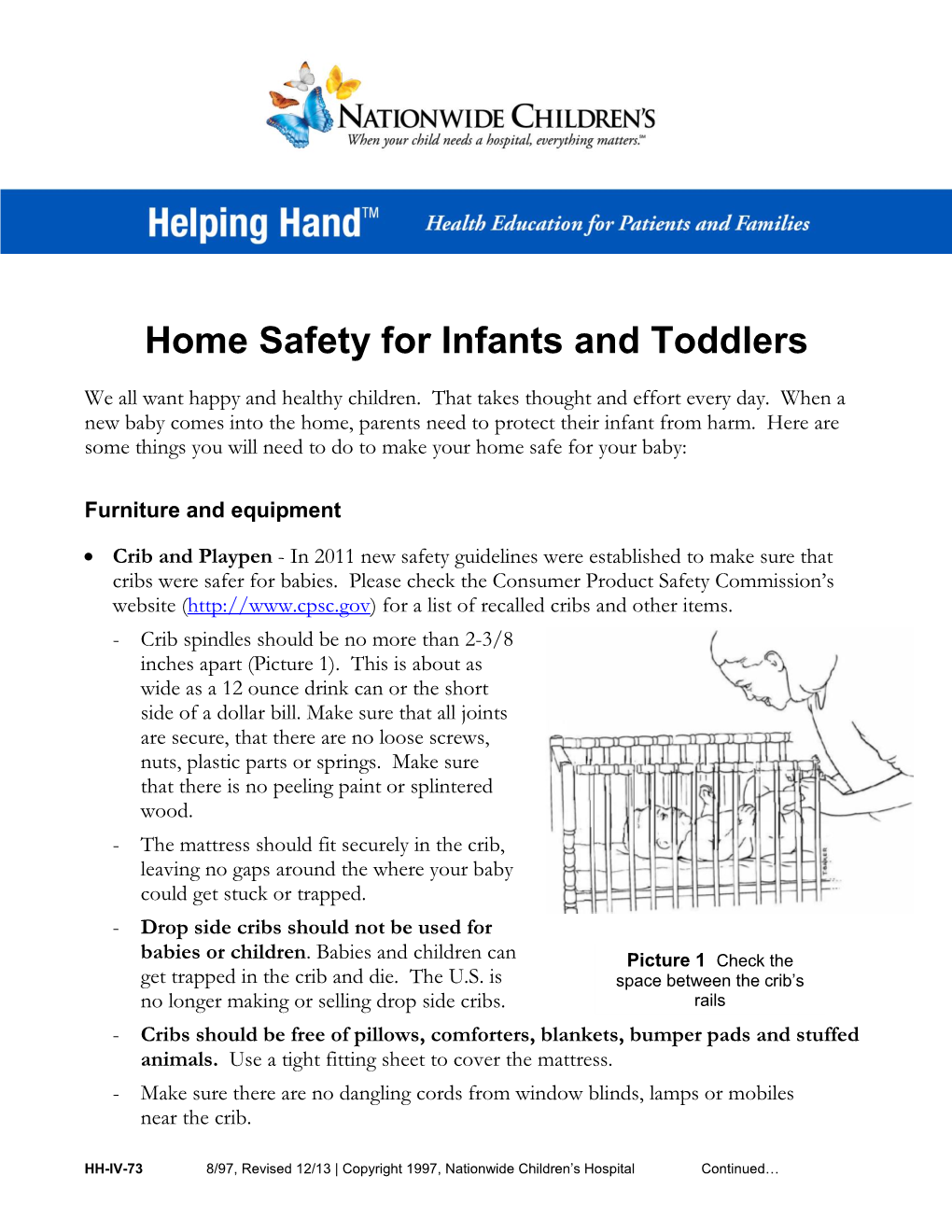 Home Safety for Infants and Toddlers (PDF)