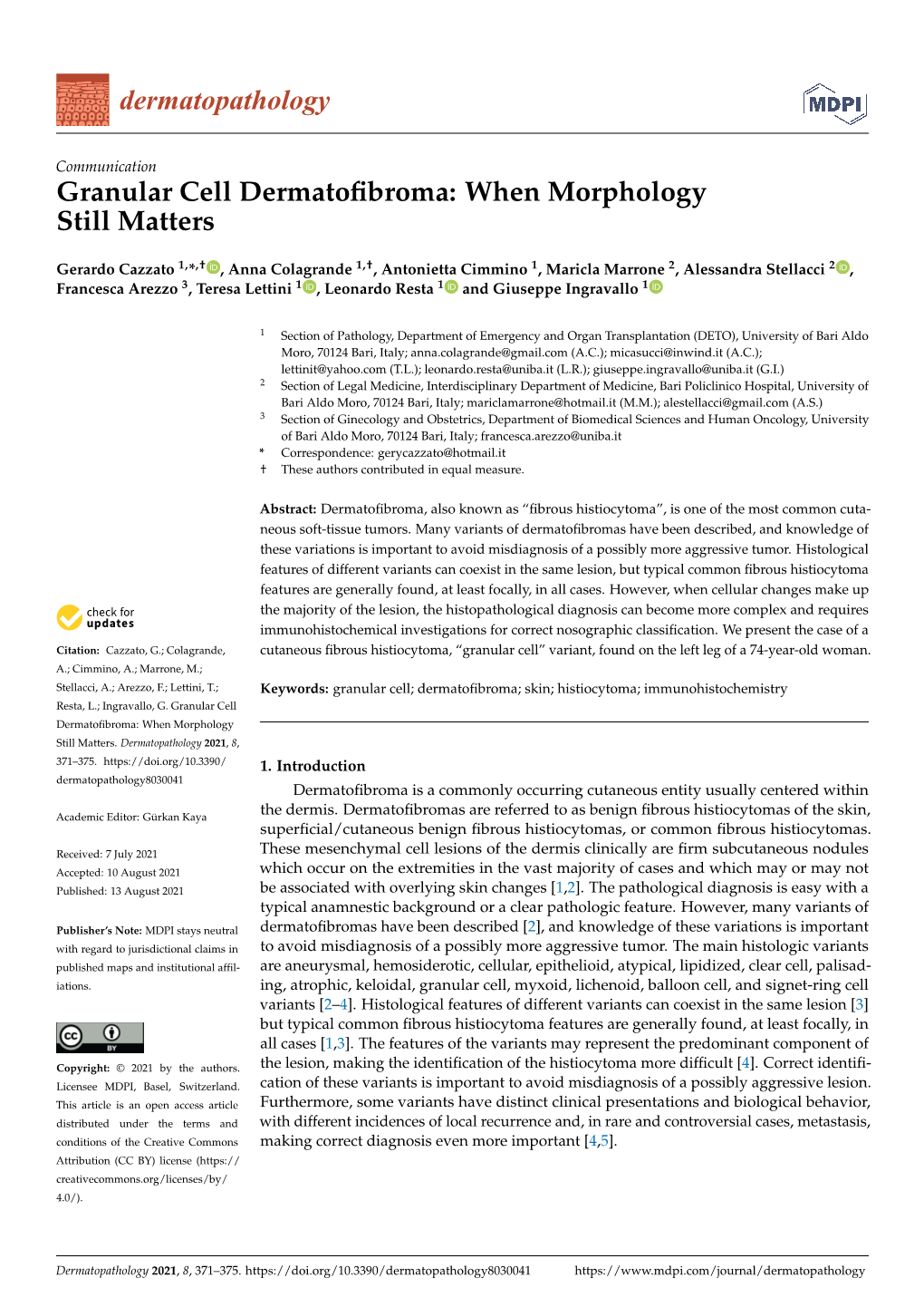 Granular Cell Dermatofibroma: When Morphology Still Matters