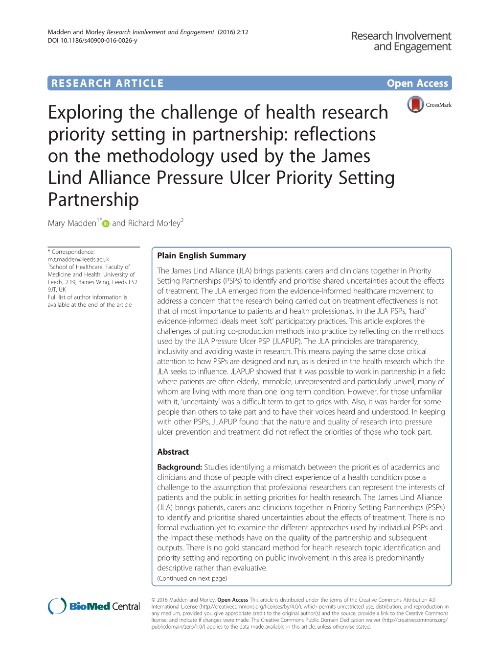Exploring the Challenge of Health Research Priority Setting in Partnership