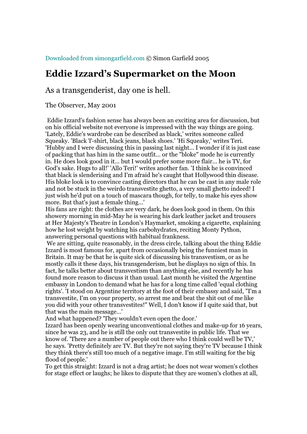 Eddie Izzard's Supermarket on the Moon