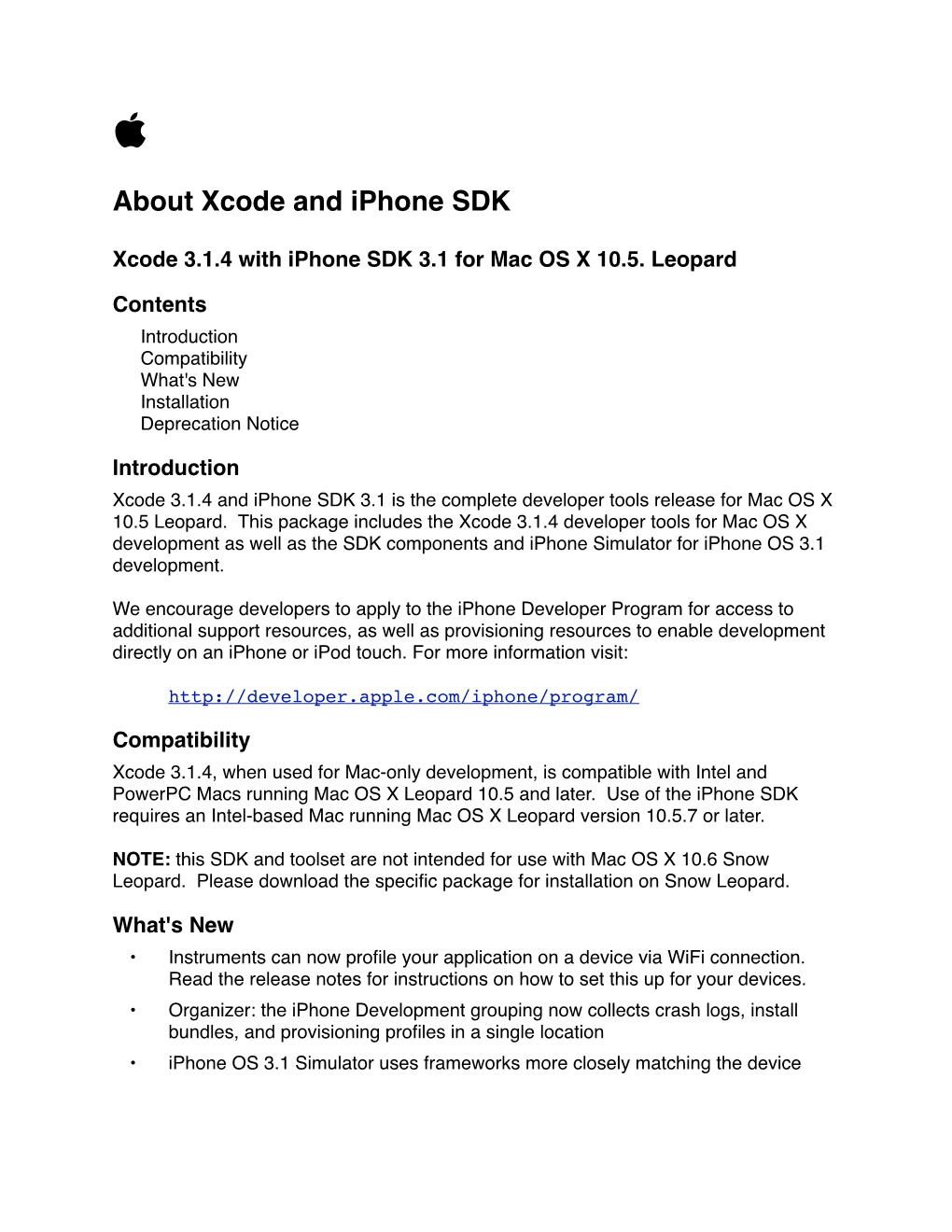 Final About Xcode 3.1 and Iphone SDK 3.1 (Leopard)