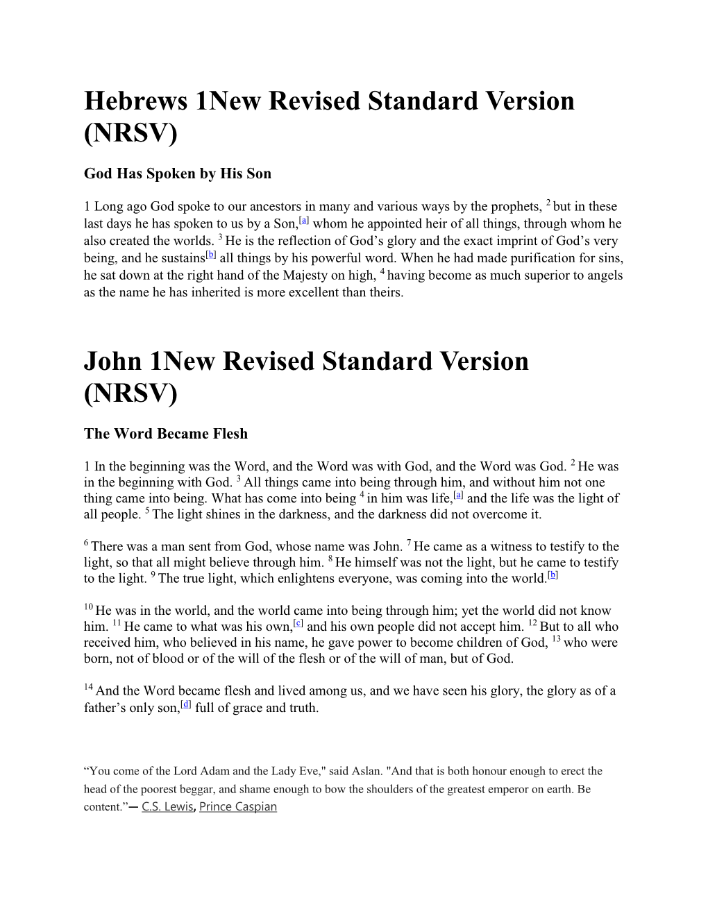Hebrews 1New Revised Standard Version (NRSV)