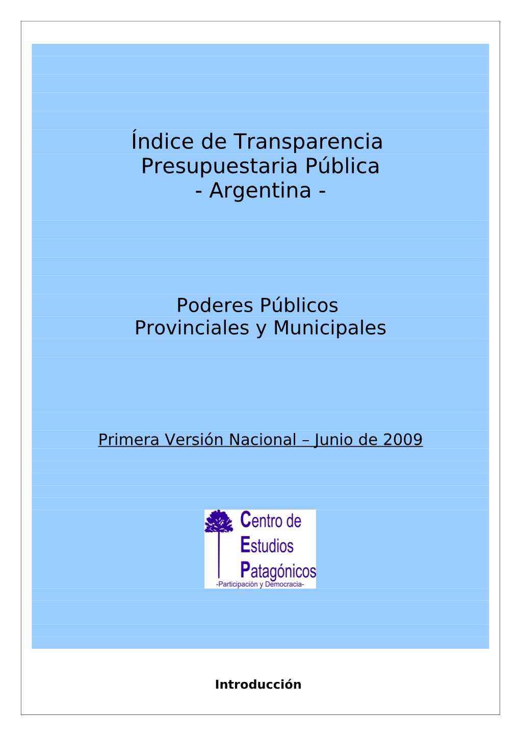 Índice De Transparencia Presupuestaria Pública - Argentina