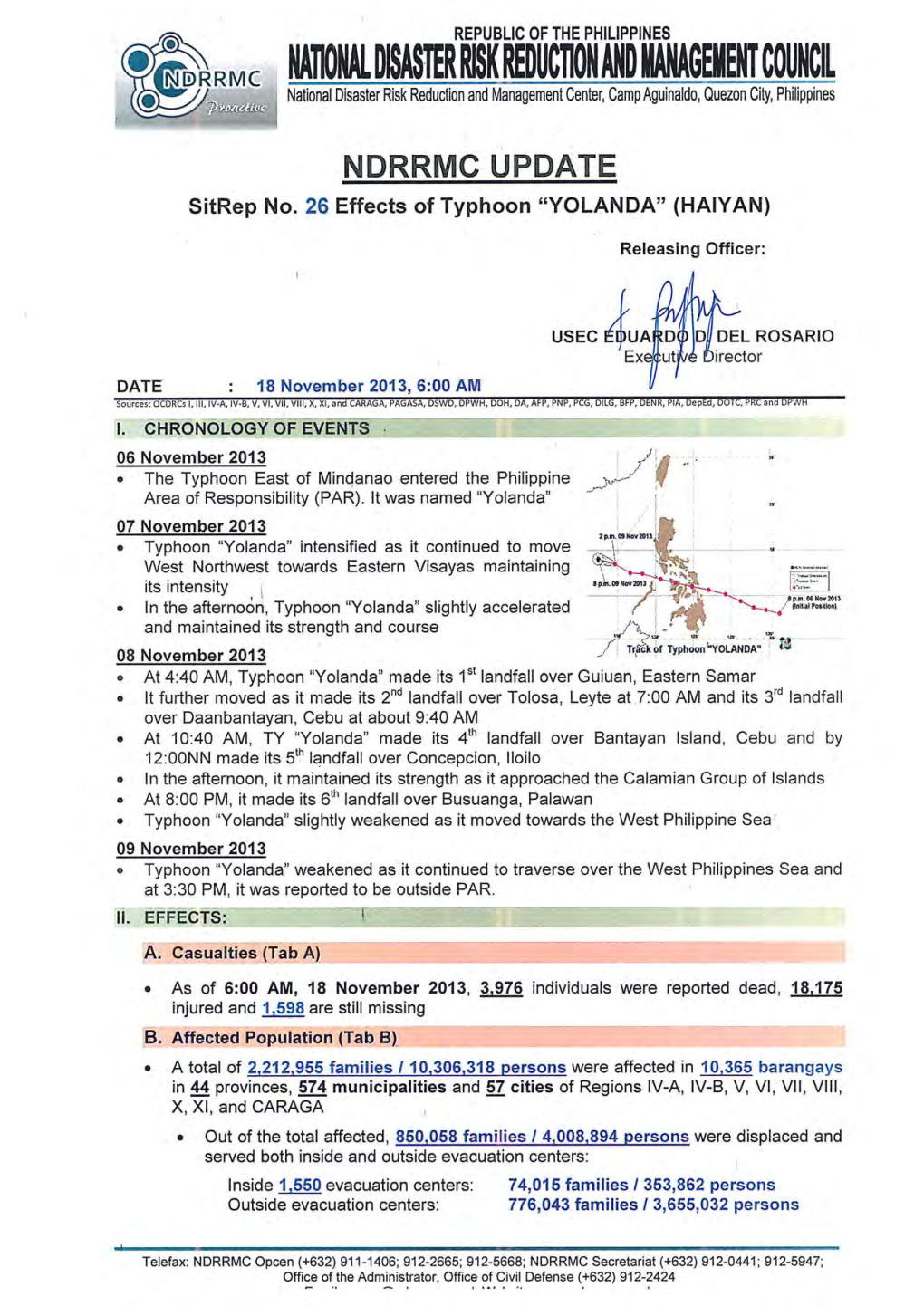 NDRRMC Update Sitrep No. 26 Effects of Typhoon