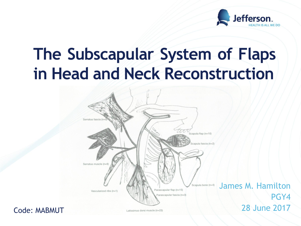 The Subscapular System of Flaps in Head and Neck Reconstruction