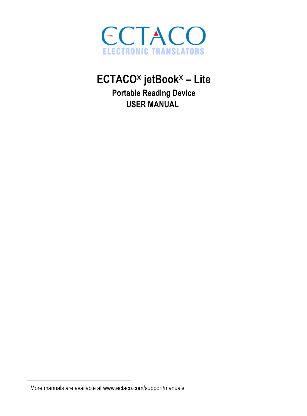 ECTACO Jetbook-Lite – User Manual