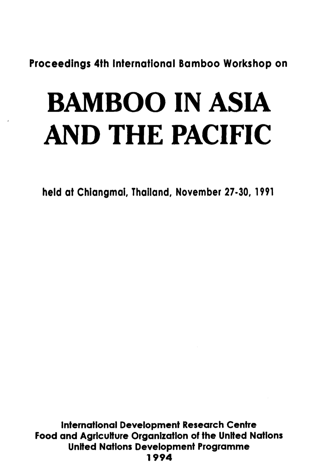 Bamboo in Asia and the Pacific