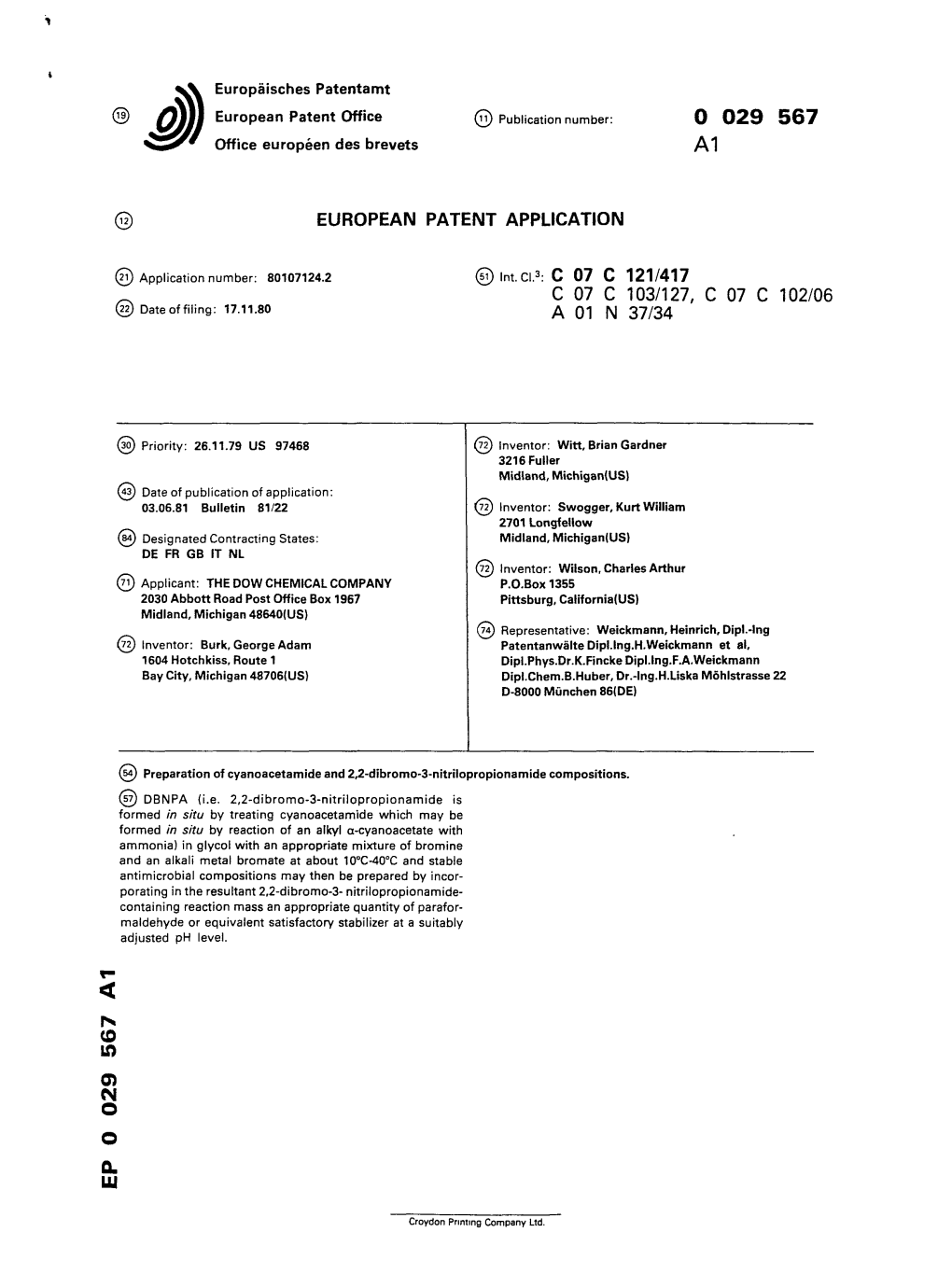 Preparation of Cyanoacetamide and 2,2-Dibromo-3-Nitrilopropionamide Compositions