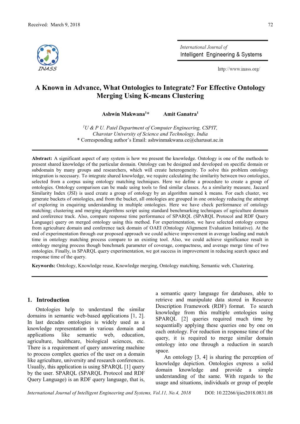 For Effective Ontology Merging Using K-Means Clustering