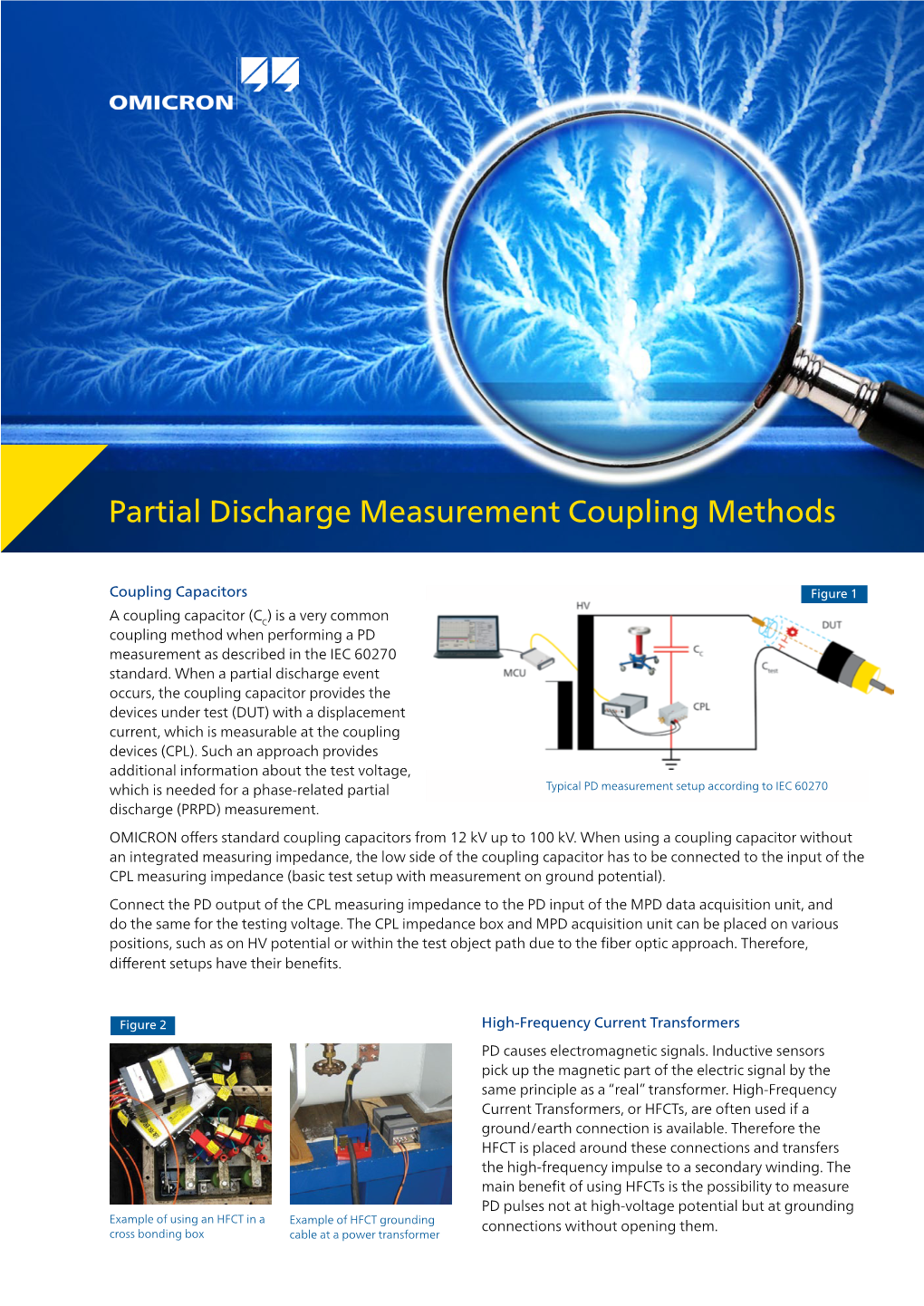 Partial Discharge Measurement Coupling Methods