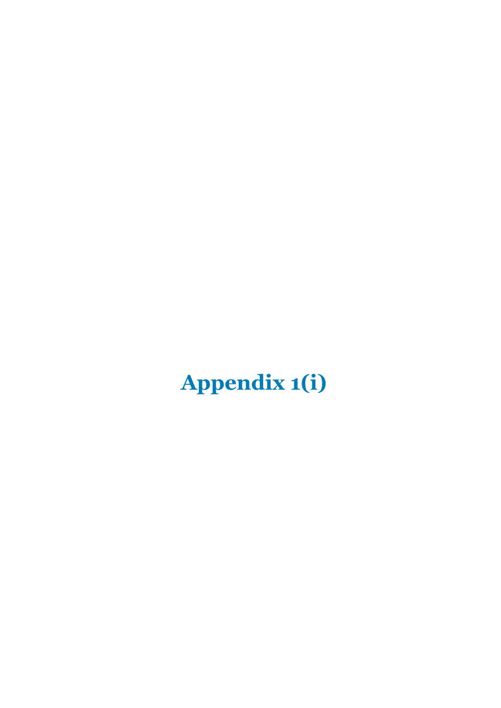 Appendix 1(I)