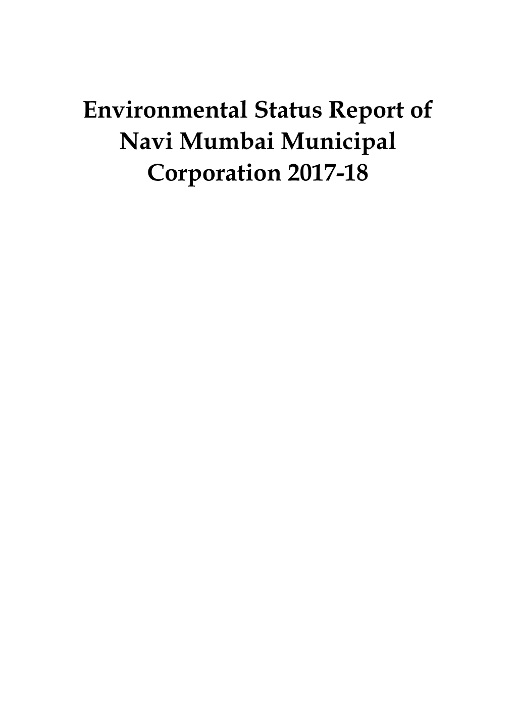 Environmental Status Report of Navi Mumbai Municipal Corporation 2017-18