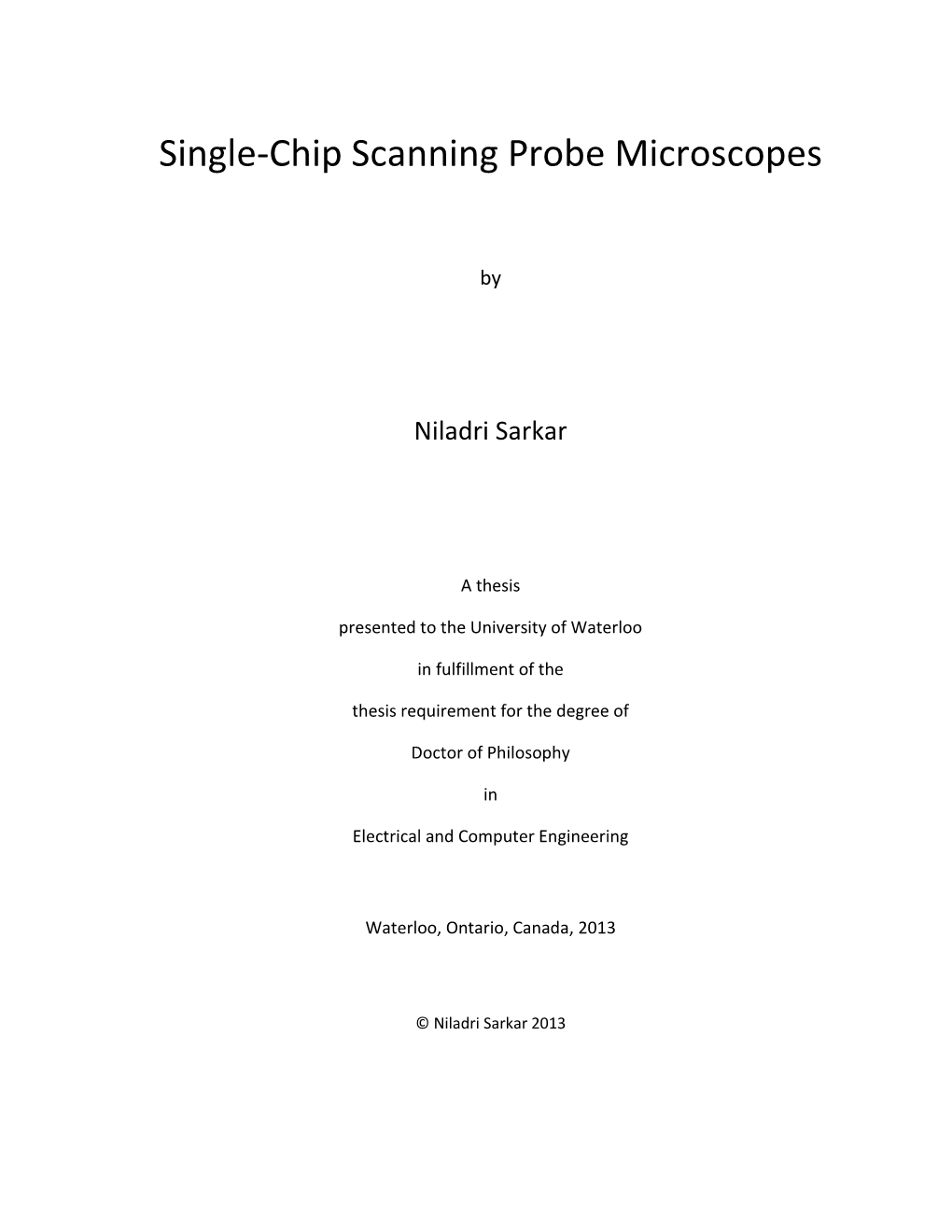 Single-Chip Scanning Probe Microscopes