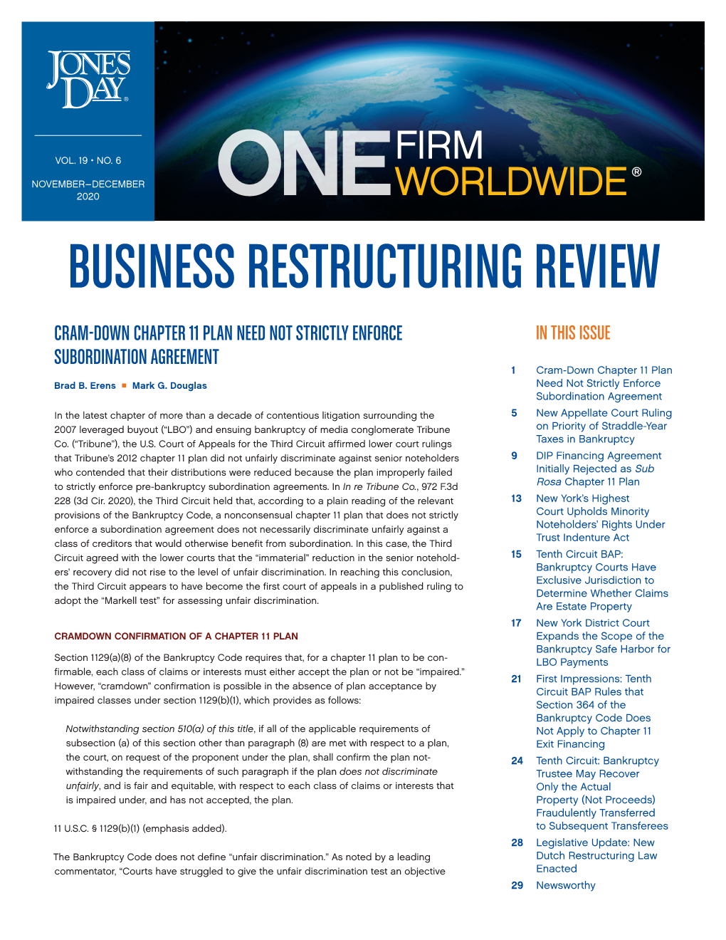 Business Restructuring Review November/December