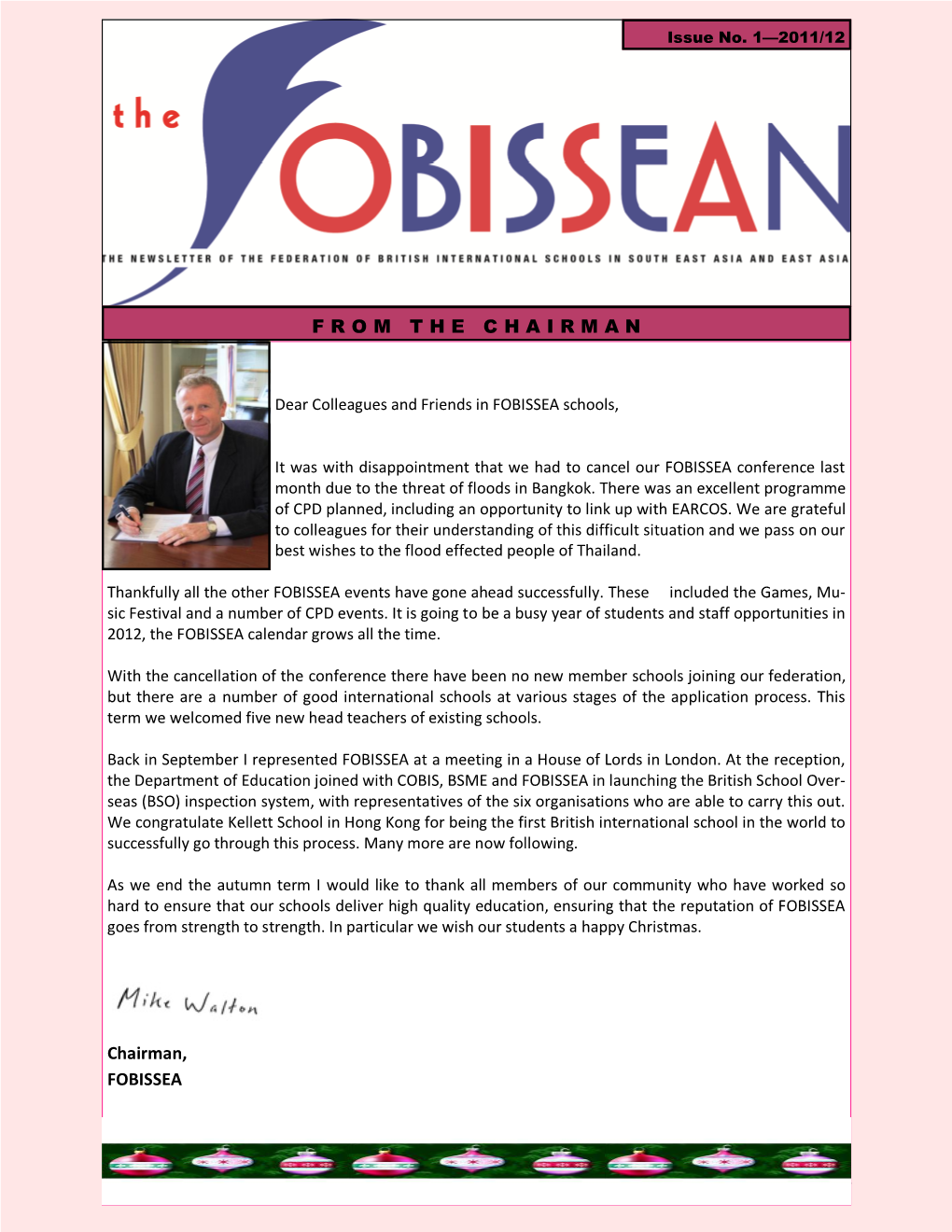 FOB Newsletter, Term 1, 2011-12